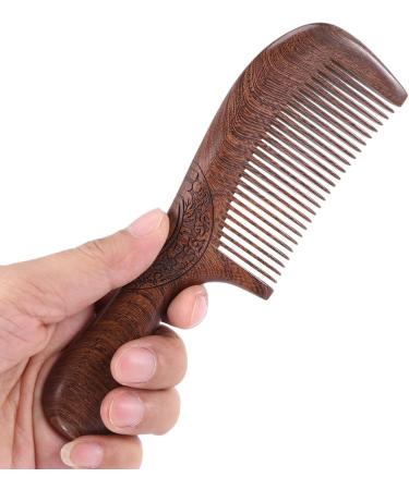 MARKELL Unisex Sandalwood Comb Women Men Home Travel Wood Anti-Static Fine-Tooth Comb Wooden Handles Hair Comb - Buy Online on GoSupps.com