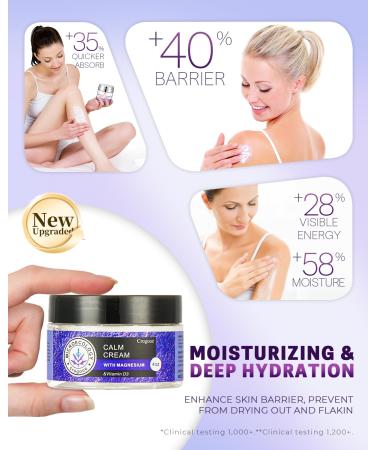 2025 Updated Magnesium Cream for Sleep: Nighttime Magnesium Lotion for Pain & Leg Cramps, Muscle Relaxation, Calm, Deep Hydration, Skin Care for Kid, Men, Women (Lavender) 4 Fl Oz (Pack of 1) - Buy Online on GoSupps.com