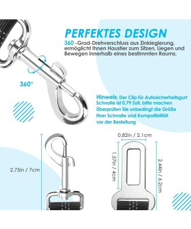 Slowton 2-in-1 Dog Car Seat Belt - Durable Adjustable Tangled-Free Elastic Safety Harness for Small & Medium Dogs - Reflective Design for Safe Travels - Buy Online on GoSupps.com