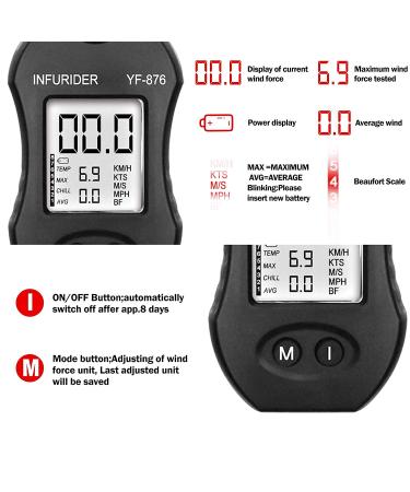 Handheld Wind Measuring Device - Infurider YF-876 Digital Anemometer for Outdoor Activities HVAC & Drones | Accurate Wind Speed & Compass - Buy Online on GoSupps.com