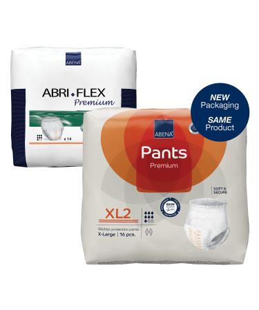 Abena Pants Premium Pull-Up Incontinence Pants Eco-Friendly Incontinence Pants for Men & Women Discreet Protective Breathable Comfortable - XL 2 130-170cm Waist 1900ml Absorbency 16PK