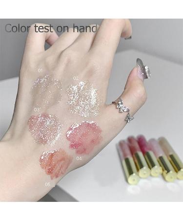 Shop 5 Colors Shimmery Glitter Lip Gloss Set - Plumping Hydrating Lip Glow Oil | High Shine Sparkling Lipstick Makeup - International Shipping Available - Buy Online on GoSupps.com