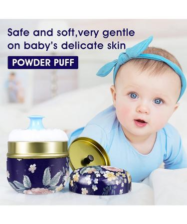 Buy Sibba Powder Box & Makeup Sponge Set - Perfect for Baby Powder & Loose Powder - Blue & Dark Blue Containers - Buy Online on GoSupps.com
