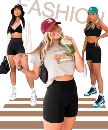 Fuelmefoot Women's High Waist Cycling Pants - Summer Yoga Shorts & Fitness Leggings - Black - Size L-XL - Buy Online on GoSupps.com