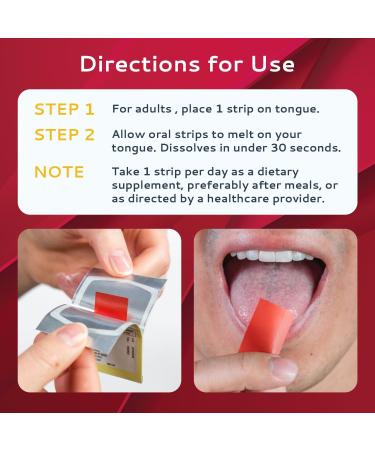 Calmour Vitamin B12 Strips 1500 mcg - Mint Flavored, Dissolve Under Tongue - Vegan & Gluten Free - 10 Pack - Buy Online on GoSupps.com