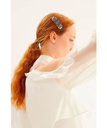 KKJOY Vintage Silver Metal Hair Clip - Celtic Knot & Gothic Raven Hairpins for Brides & Women | Stylish Banana Clasp Hair Jewelry - Buy Online on GoSupps.com