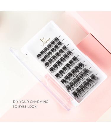 LANKIZ DIY Natural Look Individual Eyelash Extensions 0.07mm 10-16mm Mix - Reusable Soft Lightweight Lash Clusters at Home - Fluffy Style02 - Buy Online on GoSupps.com