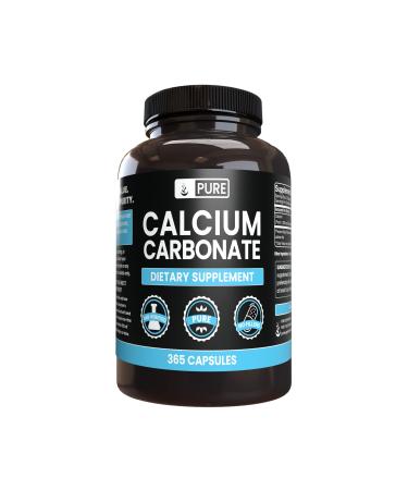 Pure Original Ingredients Calcium Carbonate No Magnesium Or Rice Fillers Always Pure Lab Verified 365 Count (Pack of 1)