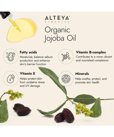 Altenya Bio Golden Jojoba Oil 20ml - USDA Organic Carrier Oil for Skin Hair & Scalp Care - Buy Online on GoSupps.com