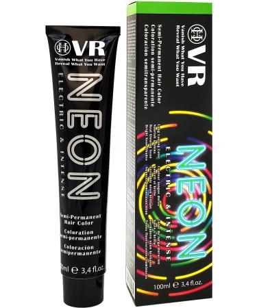 Cocohoney VR Neon Color Electric & Intense Semi-Permanant Hair Color | Vegan and Cruelty-Free | Long Lasting Color | Nourish & Shine | Real Glowing Neon | Bright Neon Shades (Lizard Green)