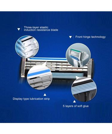 Professional Razor Blade Refill - 16-Pack with Double Lubricating Strips | 3-Layer Manual Razor Blades for Men | Ideal for Home Salon Use - Ships Internationally - Buy Online on GoSupps.com
