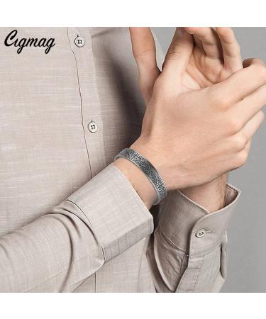 Cigmag 9X Copper Magnetic Bracelet for Men - Ultra Strength Magnet, 99% Solid Copper Cuff Bangle - Adjustable Brazaletes with Gift Box - Grey Tree of Life Design - Perfect for Father's Day & Birthday - Buy Online on GoSupps.com