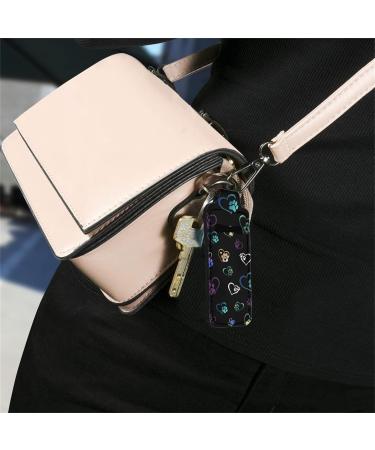 Neoprene Lip Balm Holder Keychain for Women - Dog Paw Design | 2Pcs Chapstick Sleeve Pouch - Buy Online on GoSupps.com