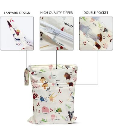 CQQNIU 2 Pcs Baby Waterproof Diaper Organizer - Reusable Wet Bag for Swimwear & Day Care - Dinosaurs Letters Design - Buy Online on GoSupps.com