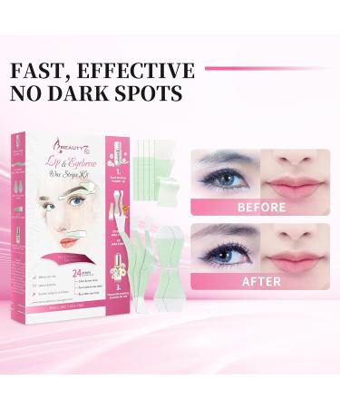 Beauty7 Eyebrow & Upper Lip Wax Strips Set - Painless Cold Wax for All Skin Types | Fast & Easy Facial Hair Removal - Buy Online on GoSupps.com
