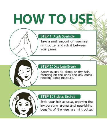 Rosemary Mint Butter for Hair and Strong Roots Rosemary Oil for Hair Growth Strengthen and Nourish Hair Dry Scalp Split Ends Organics Rosemary Butter Hair Treatment Product for Black All Hair Type - Buy Online on GoSupps.com