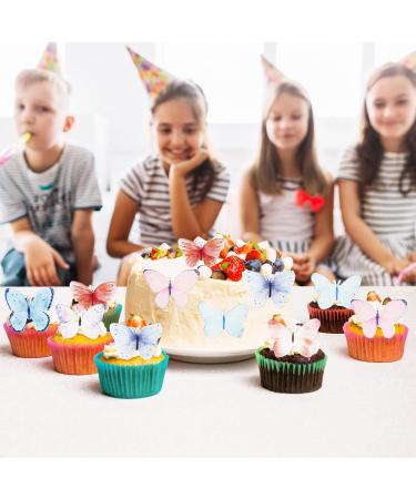 56 Pieces Edible Butterflies for Cake Decoration | Colorful Tortendeko & Muffin Decor | Perfect for Weddings & Birthdays - Buy Online on GoSupps.com