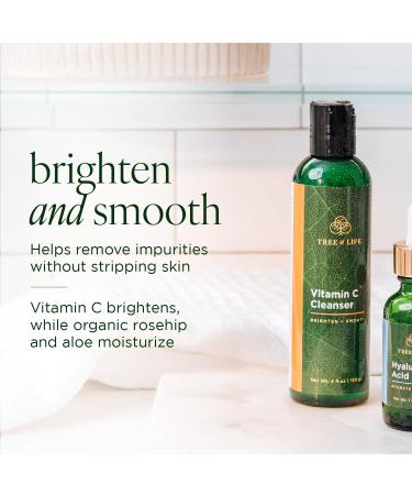 NEW LOOK Tree of Life Vitamin C Brightening Facial Cleanser - Gentle Vitamin E Tea Tree Oil & Rosehip Skin Care - Dermatologist-Tested 4 Fl Oz - International Shipping Available - Buy Online on GoSupps.com