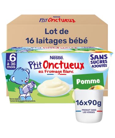 Nestl B b - P'tit onctueux Pomme sans sucres ajout s - d s 6 mois - 4 x 90g (Lot de 4) 4x90g (Lot de 4)