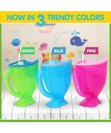 Fish Shampoo Kids Rinse Cup - Tear-Free Baby Rinser | Durable BPA-Free Bath Pail for Kids in Blue - Buy Online on GoSupps.com