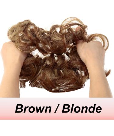 JJstar Messy Hair Bun Scrunchies for Women & Girls - Brown/Blonde Synthetic Chignons - Buy Online on GoSupps.com
