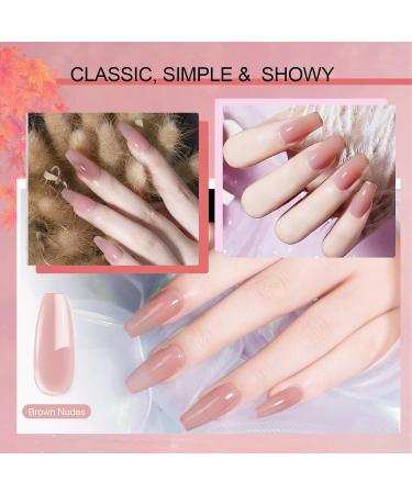 Saviland 5 in 1 Builder Nail Gel - Brown Nudes 15ml | Strengthening UV/LED Gel for Nails Repair & Extension - Buy Online on GoSupps.com