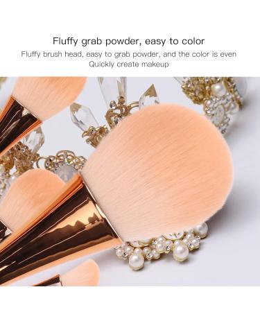 10pcs Pink Gold Makeup Brush Set - Face & Eyeshadow Brushes for Powder Cream & Liquid Makeup - Buy Online on GoSupps.com