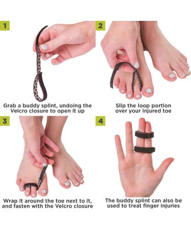 BraceAbility Buddy Tape Toe Splint Wraps - Non-Slip Taping Straps for Toe Injuries (2-Pack) - Buy Online on GoSupps.com