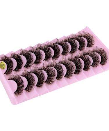 False Eyelashes 7D Mink Lashes - 10 Pairs Dramatic Curly Fluffy Thick Fake Eyelashes - Buy Online on GoSupps.com