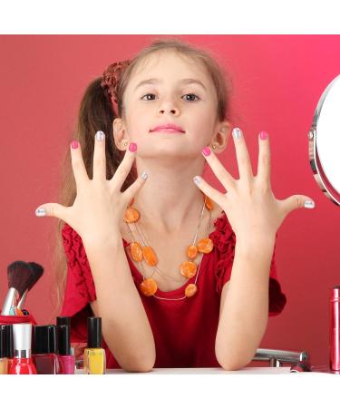 168 Pieces Girls Press on Nails - Full Cover Short False Fingernails for Kids - Pink and Blue Rainbow & Gradient Design - 7 Days Fake Nails for Children - Nail Decoration Gift - 7 Boxes - Buy Online on GoSupps.com