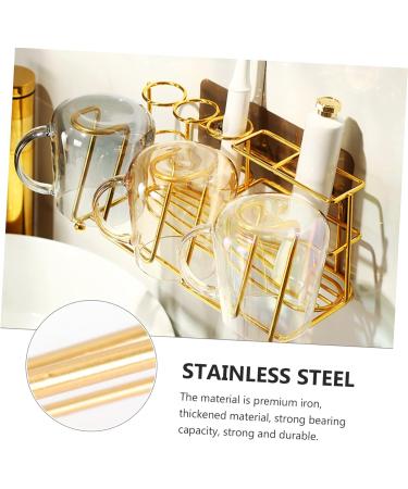 Zerodeko 2-Pack Rustproof Toothbrush Holder & Cup - Elegant Bathroom Organizer for Toothbrushes Razors & Makeup Brushes - Light Luxury Steel Design (24x14cm) - Buy Online on GoSupps.com