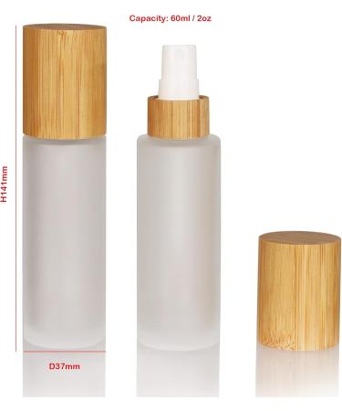 Cosidea 6-Pack 60ml Glass Spray Bottles with Bamboo Lid | Fine Mist Pumps for Perfume & Toner | Eco-Friendly Containers for Toiletries - Buy Online on GoSupps.com