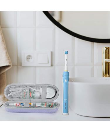 Yinke Portable Hard Shell Travel Case for Oral-B Electric Toothbrushes - Brown & Purple - Accessories Storage - Buy Online on GoSupps.com