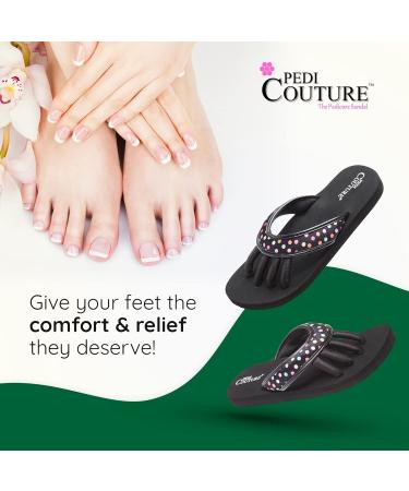 Pedi Couture Women's Pedicure Sandals - Large Polkadot Toe Separator Slippers - Buy Online on GoSupps.com
