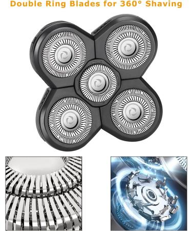 2PC 5D Electric Shaver Replacement Heads for Men - Razor Head Shavers for Bald & Face - Beard Cutter with Brush Accessories - Buy Online on GoSupps.com