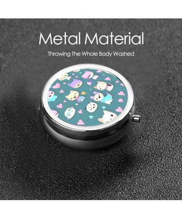 Cute Little Fox Round Pill Box | 3-Compartment Portable Organizer for Travel & Purse - Buy Online on GoSupps.com