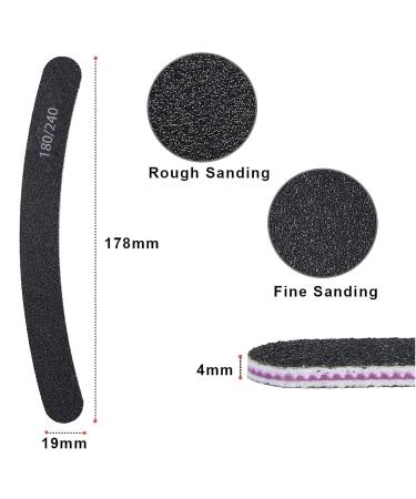 Uraqt 15-Piece Nail Files Set - Double-Sided Disposable Gel Nail Files 180/240 Grit in Purple & Black - Perfect Nail Care Tools & Accessories - Buy Online on GoSupps.com
