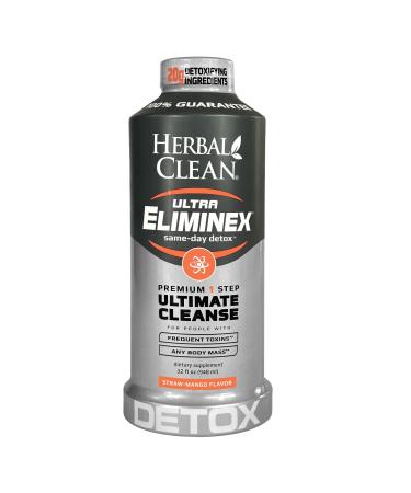 Herbal Clean - Ultra Eliminex Premium 1 Step Ultimate Cleanse Same-Day Detox (Straw-Mango 32 fl oz) Staw-Mango