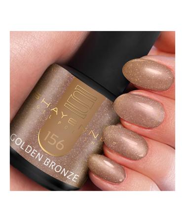 SHAYENNE Made in Germany Shellac Gel Nail Polish 15 ml for UV LED Lamp 156 Golden Bronze Gold Gel Nail Polish for UV Nail Lamp LED Nail Polish Gel Polish Nail Gel