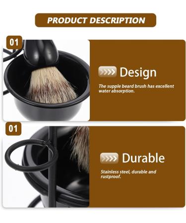 Beaupretty 4 Sets Hair Men Rack - Durable Tool Holder Kit for Christmas & Father's Day Gifts | Comfortable Beard & Soap Caddy | 11.5x8.5cm | Black - Buy Online on GoSupps.com