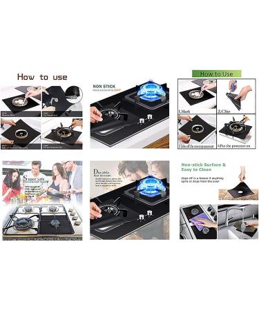 Stove Burner Cover Double-Thick Reusable Non-Stick Heat- Stove Protector Cuttable Stove Burner For Kitchen Sugar Soap for Cleaning (BLACK One Size) Black One Size - Buy Online on GoSupps.com
