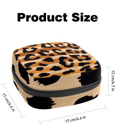 Leopard Print Sanitary Napkin Storage Bag - Portable Period Kit Pouch with Zipper for Women and Teens - Color 8 - Buy Online on GoSupps.com