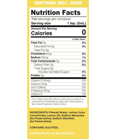Lucy's Family Owned Lemon Juice 1 Gallon (128oz.) - Freshly Squeezed Citrus Juice - Buy Online on GoSupps.com