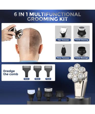 BlueFire Head Shaver for Men Waterproof 7 Head Mens Electric Razors Wet and Dry Smooth Rotary Shavers Special Designed for Cordless Bald Head and Face Shaving - Buy Online on GoSupps.com