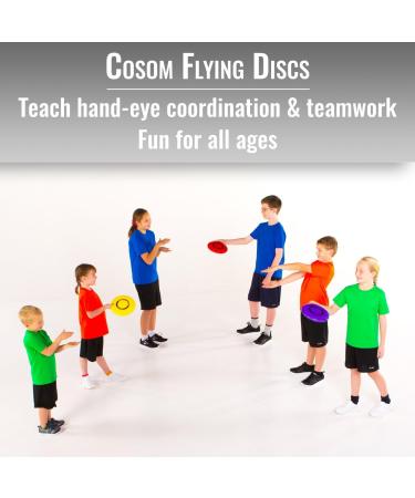 Set of 6 Cosom Flying Discs for Kids | Outdoor Party Games | Easy Catching & Accurate Throwing | 9 Diameter, 109g | Assorted Colors - Buy Online on GoSupps.com