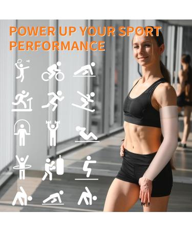 Lymphedema Compression Arm Sleeve for Men & Women - 20-30 mmHg Support for Arthritis Edema & Bursitis - Beige Small with Silicone Band - Buy Online on GoSupps.com