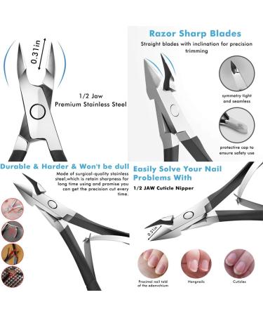 Cuticle Trimmer with Cuticle Pusher - Cuticle Remover Cuticle Nipper Professional Stainless Steel Cuticle Cutter Clipper Durable Pedicure Manicure Tools for Fingernails and Toenails (pink) - Buy Online on GoSupps.com