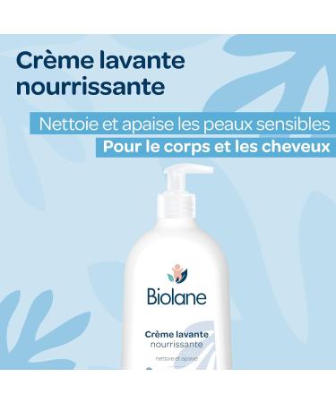 BIOLANE - Nourishing cleansing cream - Soft and soap-free baby shower gel - Body and hair - Sensitive skin - Pump bottle 750m - Buy Online on GoSupps.com