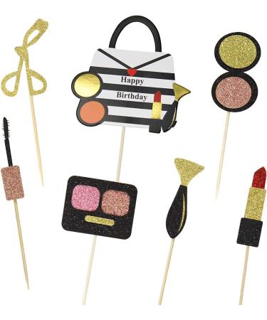 Unimall Global 21pcs Glitter Makeup Cupcake Topper - Perfect for Bachelorette Bridal Shower & Birthday Party Decorations | International Shipping! - Buy Online on GoSupps.com
