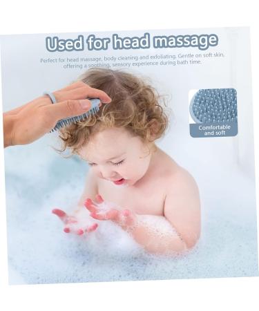 Silicone Scalp Shampoo Brush for Infants & Kids | Exfoliating Hair Massage Brush - Blue 11.5x10x2CM - Buy Online on GoSupps.com